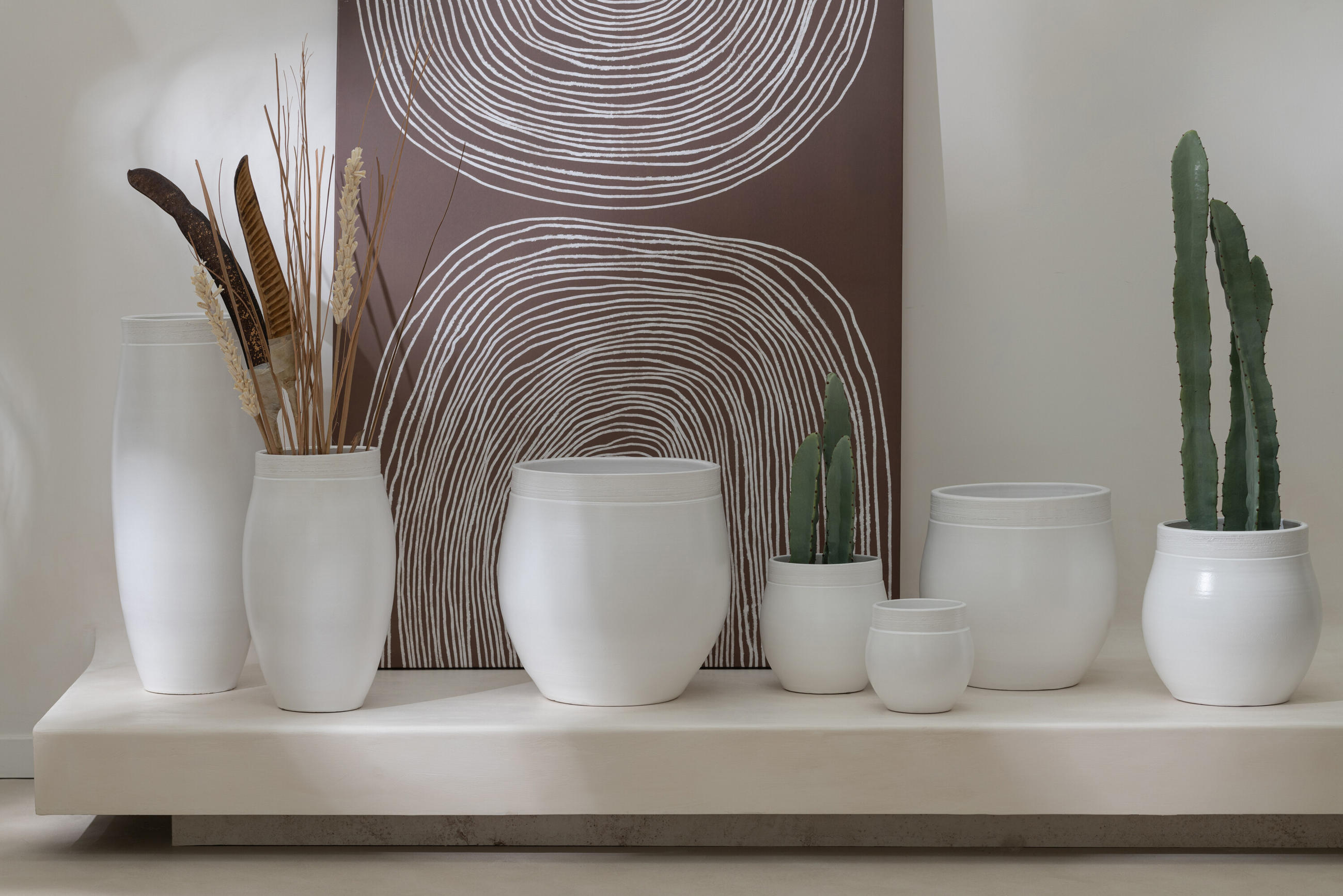 BLUMENTOPF GIO - Töpferei - Weiß - XS - 2er set - Ø 15 cm - Weiß, Keramik (15/15cm) - J-Line