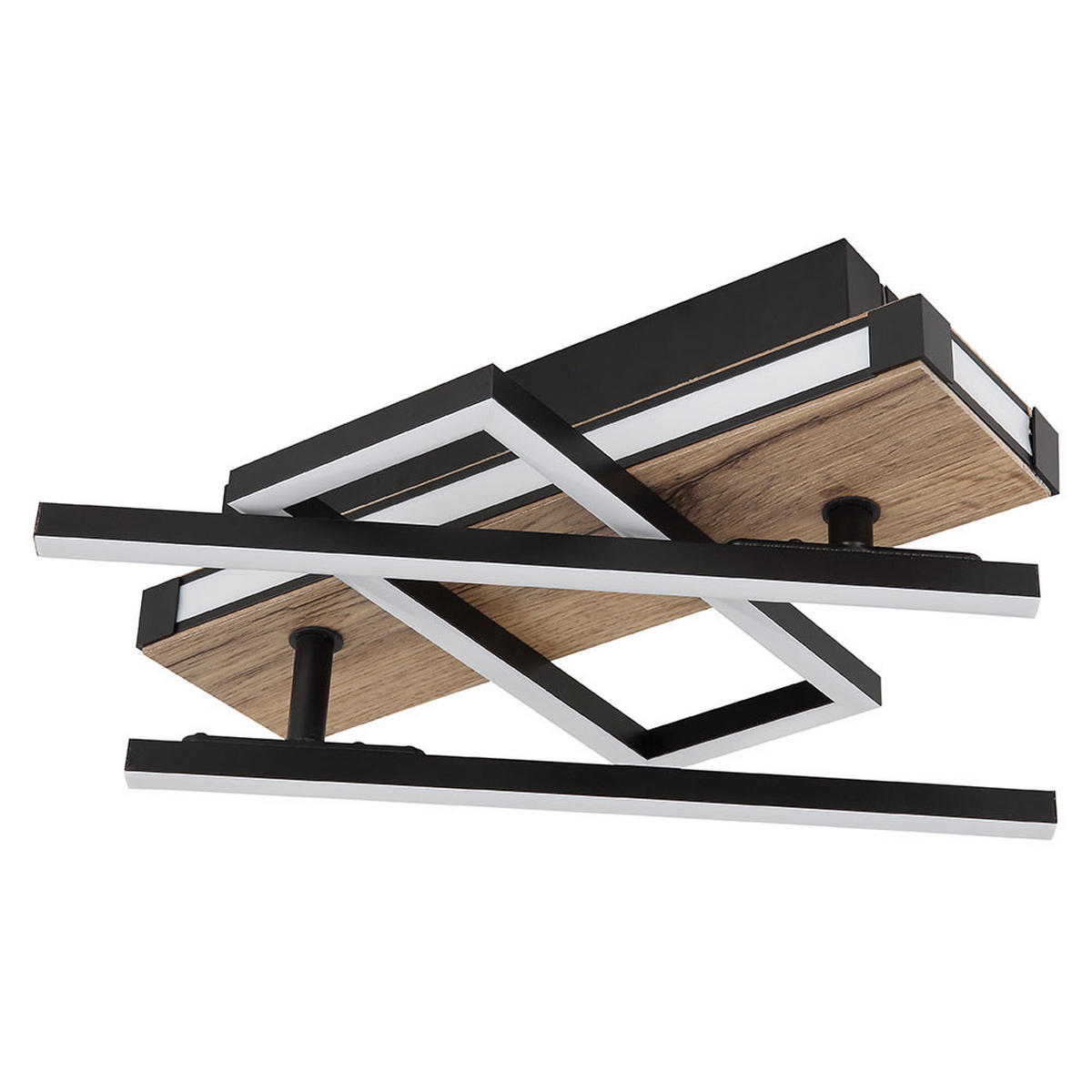 LED DECKENLEUCHTE Holzoptik Schwarz - Schwarz, Metall (68/22/11.5cm) - Globo Lighting