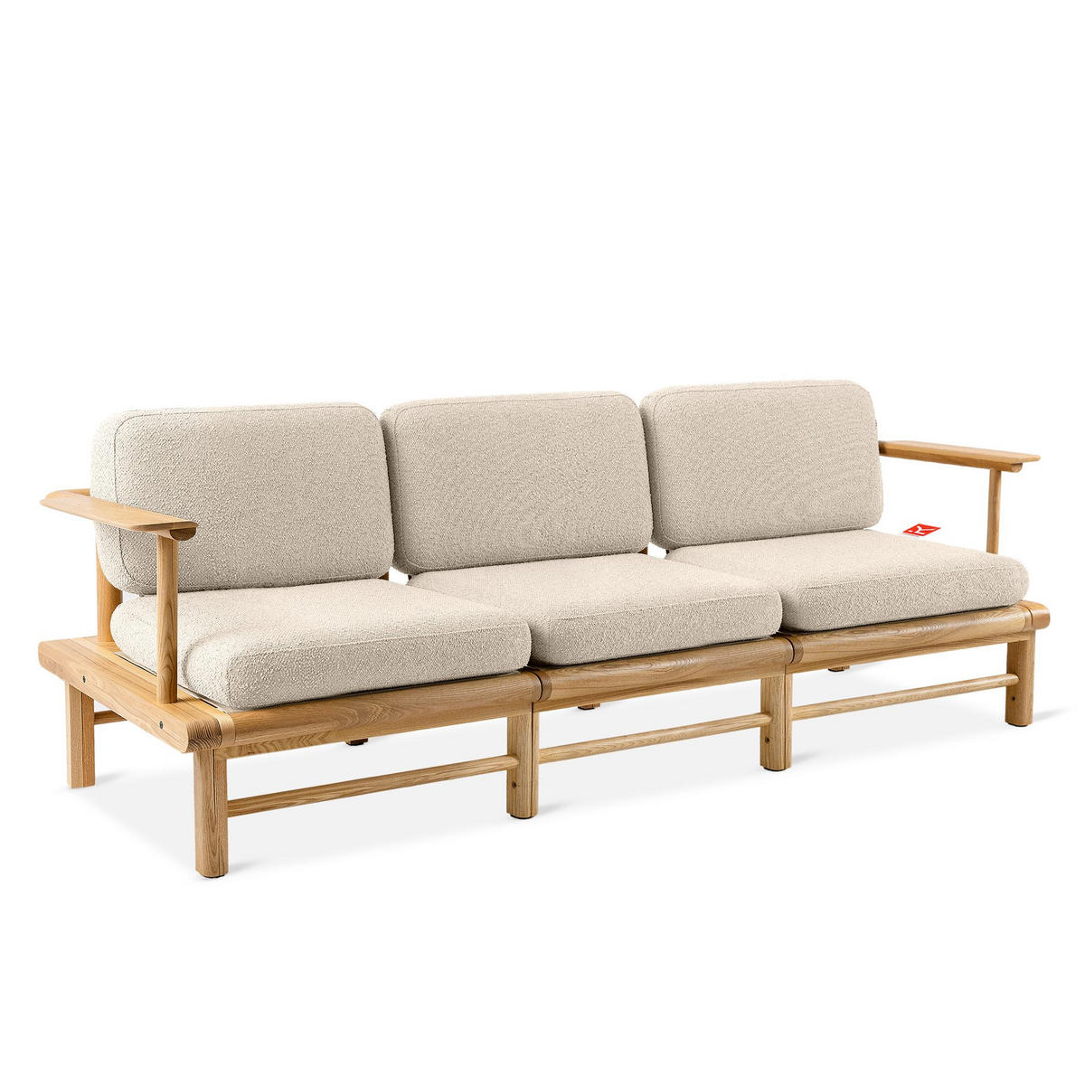 GARTENSOFA ATREDA 3-Sitzer - Creme, Holz/Textil (230/74/80cm) - KONSIMO®