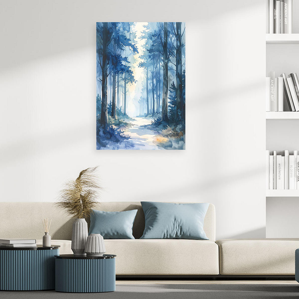 LEINWANDBILD Natur und Botanik 80x120cm - Blau, Textil (80/120cm) - Feeby