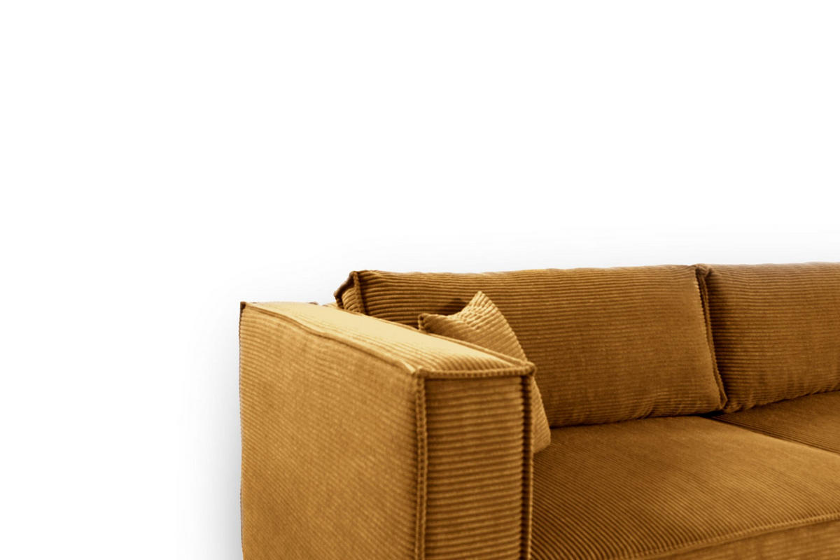 ECKSOFA mit Schlaffunktion Cord gelb - Gelb, Textil (245/148cm) - Furnisell
