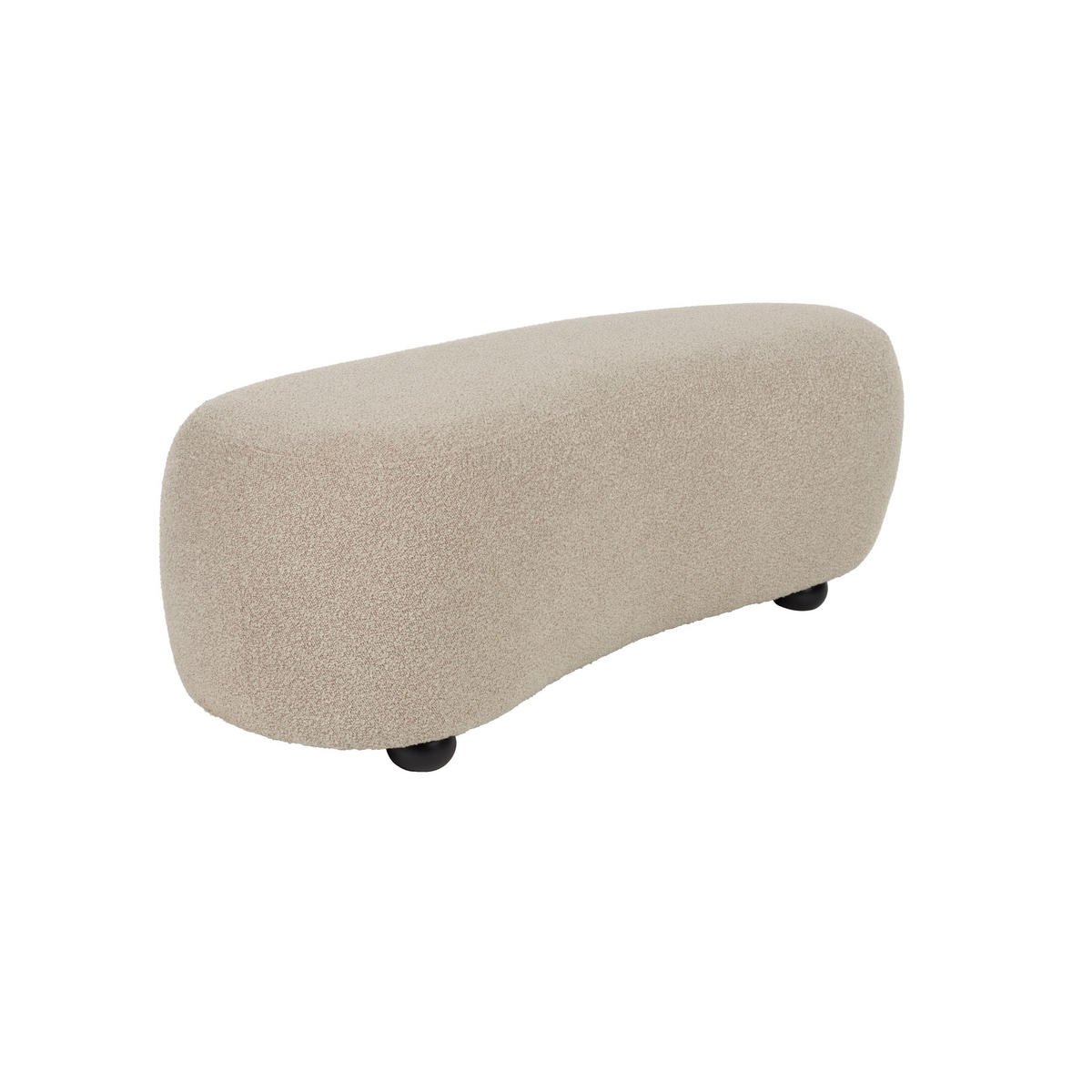SITZHOCKER Noxx Pouf/ Organisch Geformt Bouclé Beige - Beige, Kunststoff (120/41/46cm) - Housecraft Living