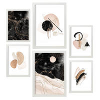 POSTER Set Mit 6 Abstrakter Traum Sammlung A3 & A4 Weißer Rahmen - Weiß, Papier (29/3cm) - Nacnic