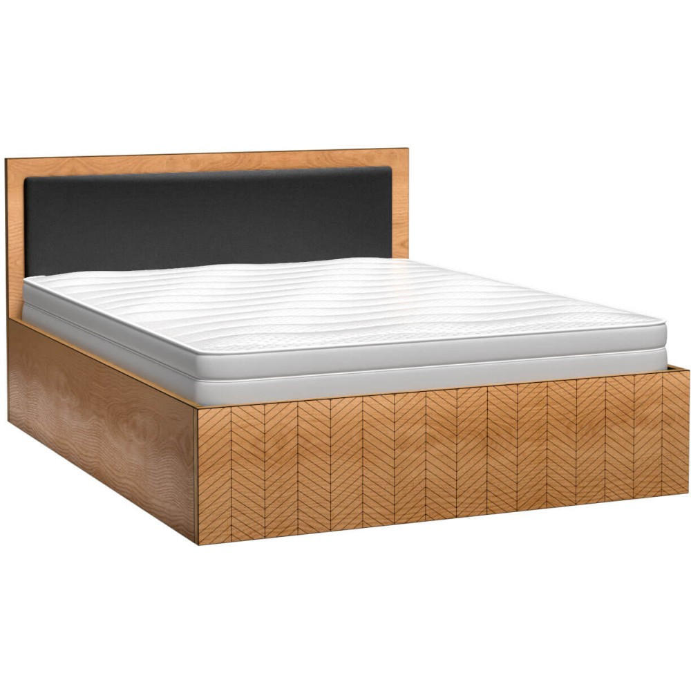 BETT Fun 160x200, Doppelbett ohne Matratze - Eichefarben, Holzwerkstoff (160/200cm) - Beautysofa