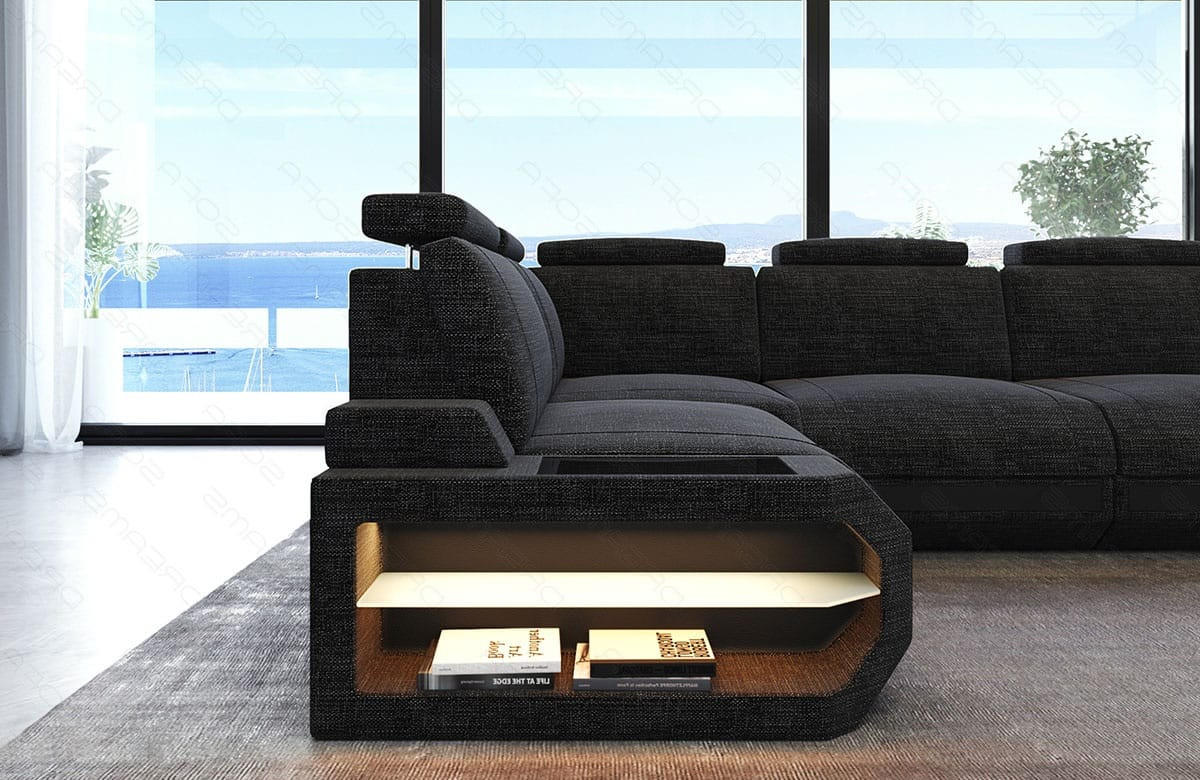 ECKSOFA Siena Schwarzgrau Schwarz Strukturstoff - Schwarz, Kunststoff (272/272cm)