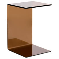 BEISTELLTISCH Braun Lourdes - Braun, Glas (40/40/61cm) - Beliani