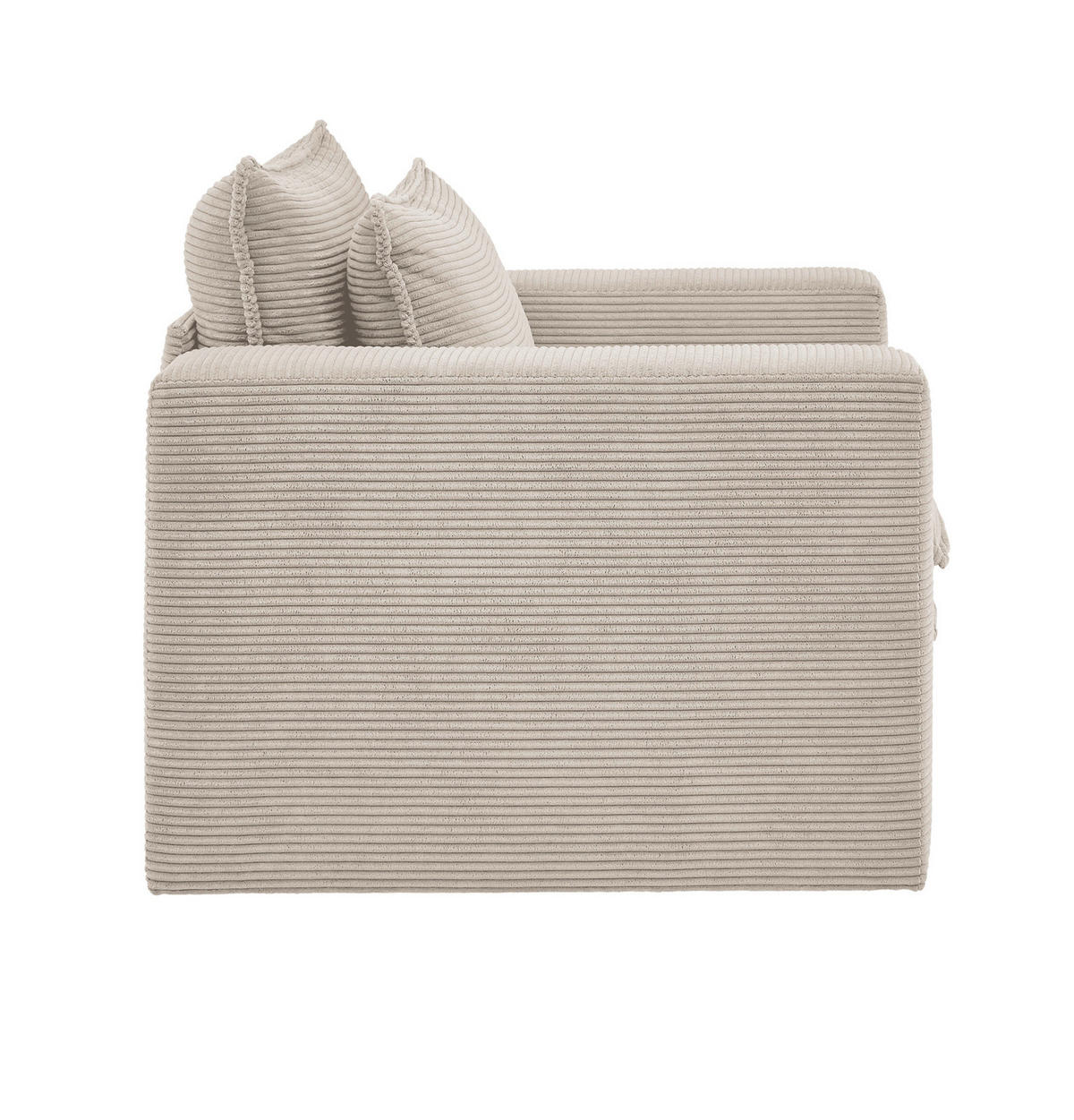 SESSEL beige Cord, Loungesessel 110 cm - Beige, Holz/Kunststoff (110/83/91cm) - Furn.Design