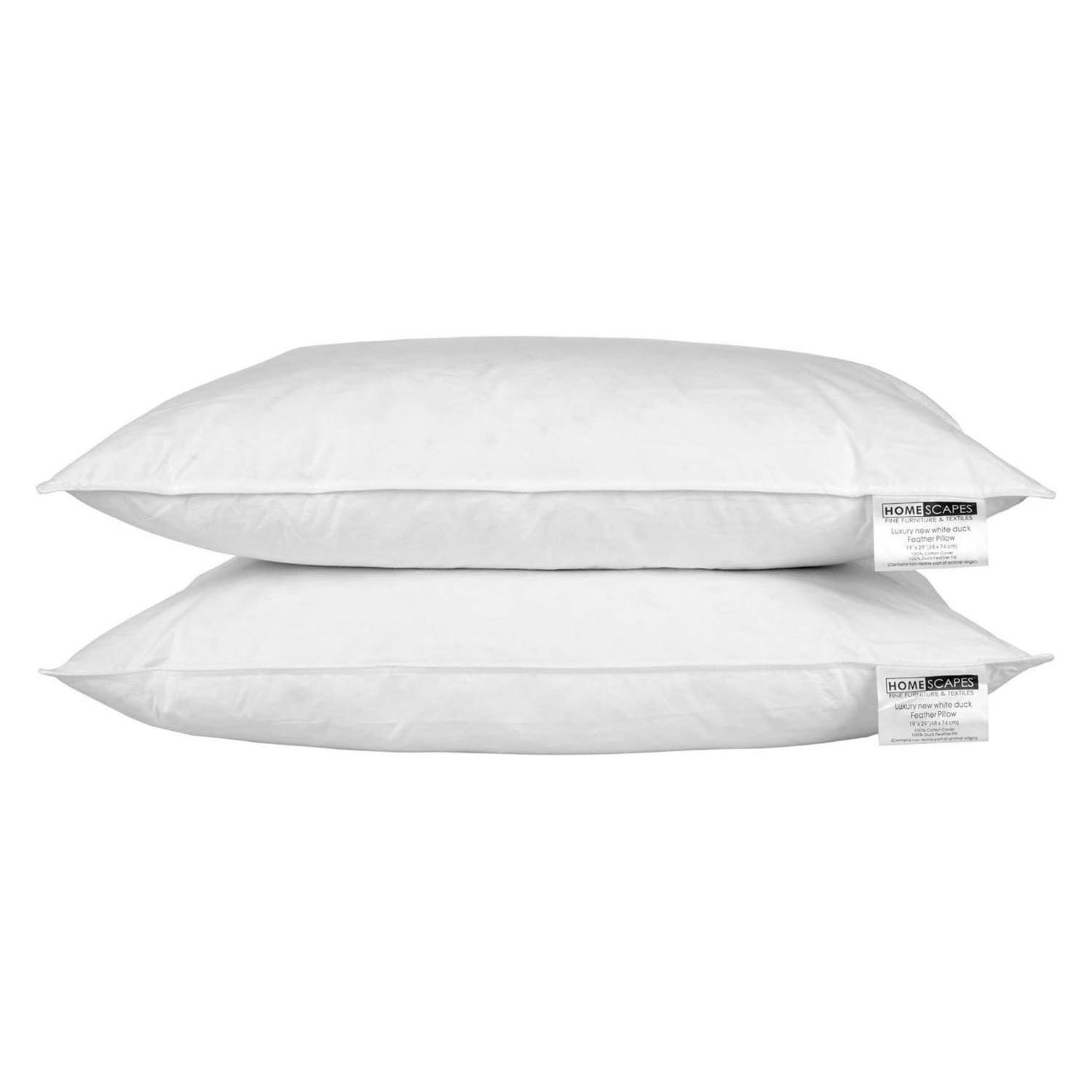 KOPFKISSEN 2er-Set Federkissen 48/74 cm - Weiß, Textil (48/74cm) - Homescapes