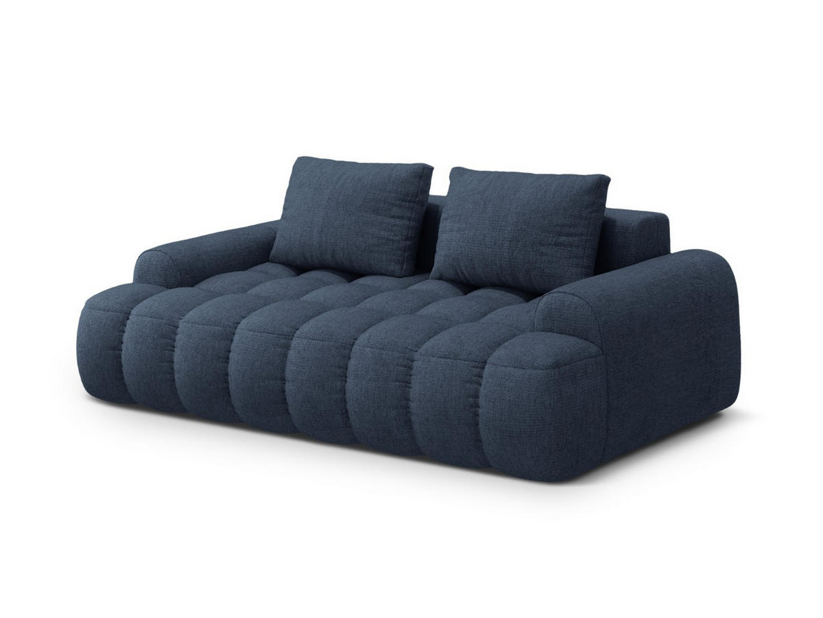SOFA Linz aus strukturiertem Stoff dunkelblau 3 Sitzplätze - Dunkelblau, Textil (100/84/200cm) - Cosmopolitan Design