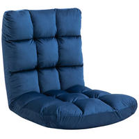BODENSTUHL Bodensessel mit verstellbarer Rückenlehne Bodensofa Blau - Blau, Metall (71/53.5/55cm) - HOMCOM