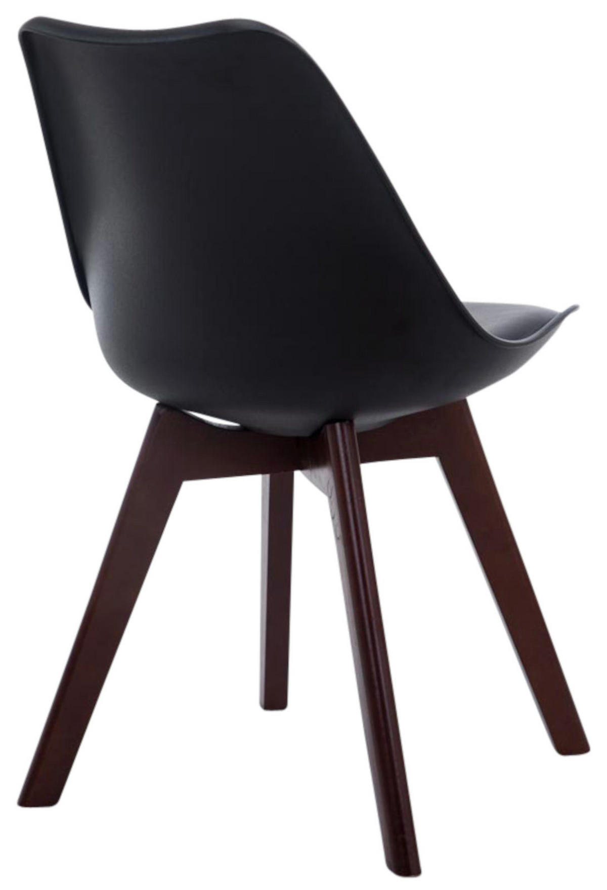 STUHL 4er Set Lederlook schwarz - Walnussfarben/Schwarz, Holz/Textil (48/84/55cm) - CLP