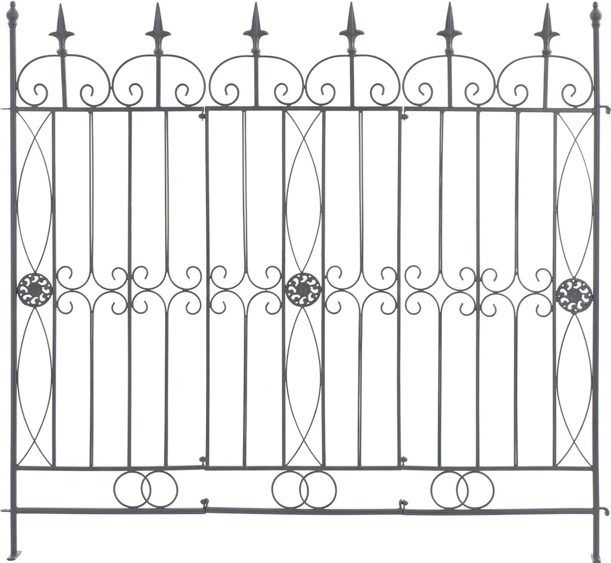GARTENZAUN Metall Anthrazit - Anthrazit, Metall (124/116cm) - CLP