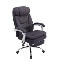 BÜROSTUHL XL Troja, Stoff Schwarz - Schwarz, Textil/Metall (67/122/67cm) - TPFLiving