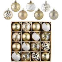 WEIHNACHTSKUGELN 16-teiliges Set 6 cm Weiß Gold Bruchsicher Kunststoff - Multicolor, Kunststoff (6/6/6cm)