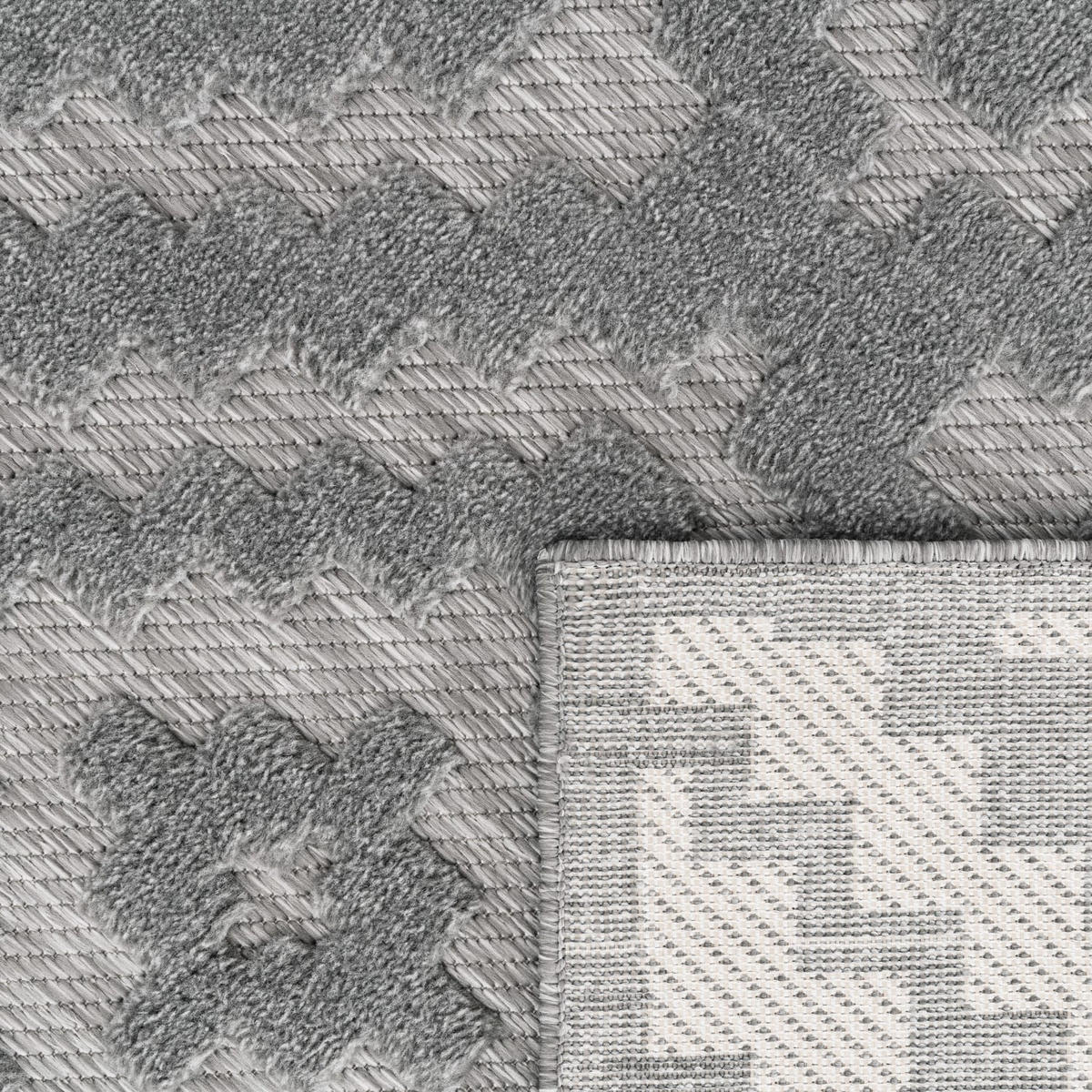 OUTDOORTEPPICH 160/160 cm Livorno 672 - Grau, Kunststoff (160/160cm) - Paco Home