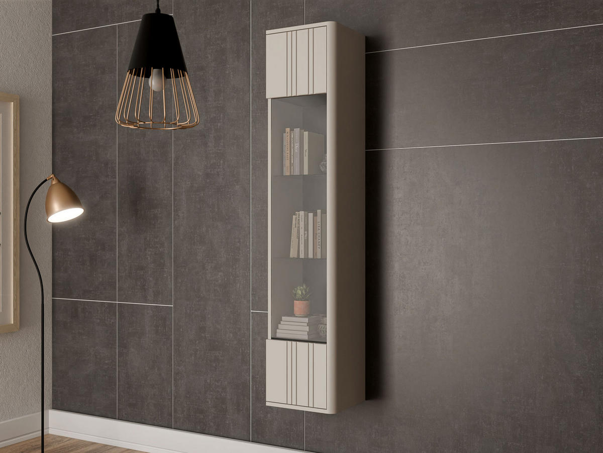 GLASVITRINE Philippe - Kaschmir, Holzwerkstoff (36/164/31cm) - MIRJAN24