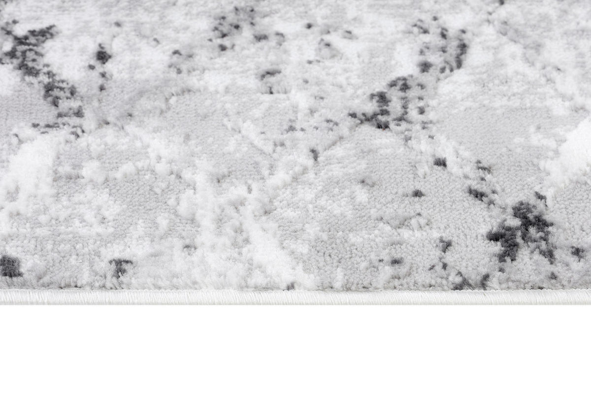 TEPPICHLÄUFER SKY hellgrau marmor 80/400 cm - Hellgrau, Textil (80/400cm) - Tapiso