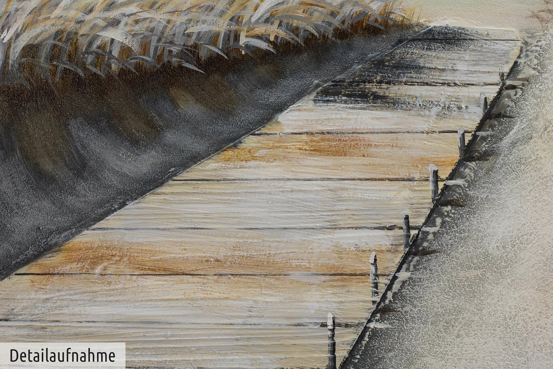 ACRYLBILD HANDGEMALT 90/60 cm - Beige, Holz/Textil (1.5/60cm) - KUNSTLOFT