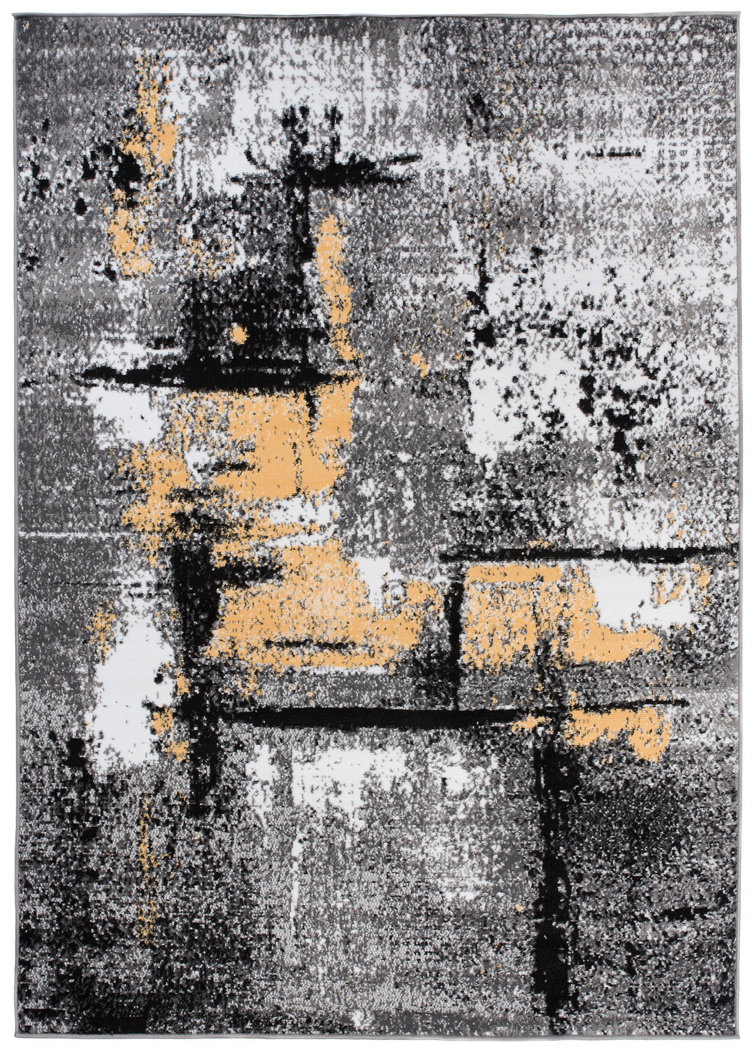 TEPPICH MAYA Gelb Meliert Streifen Splash 140/200 cm - Gelb, Textil (140/200cm) - Tapiso