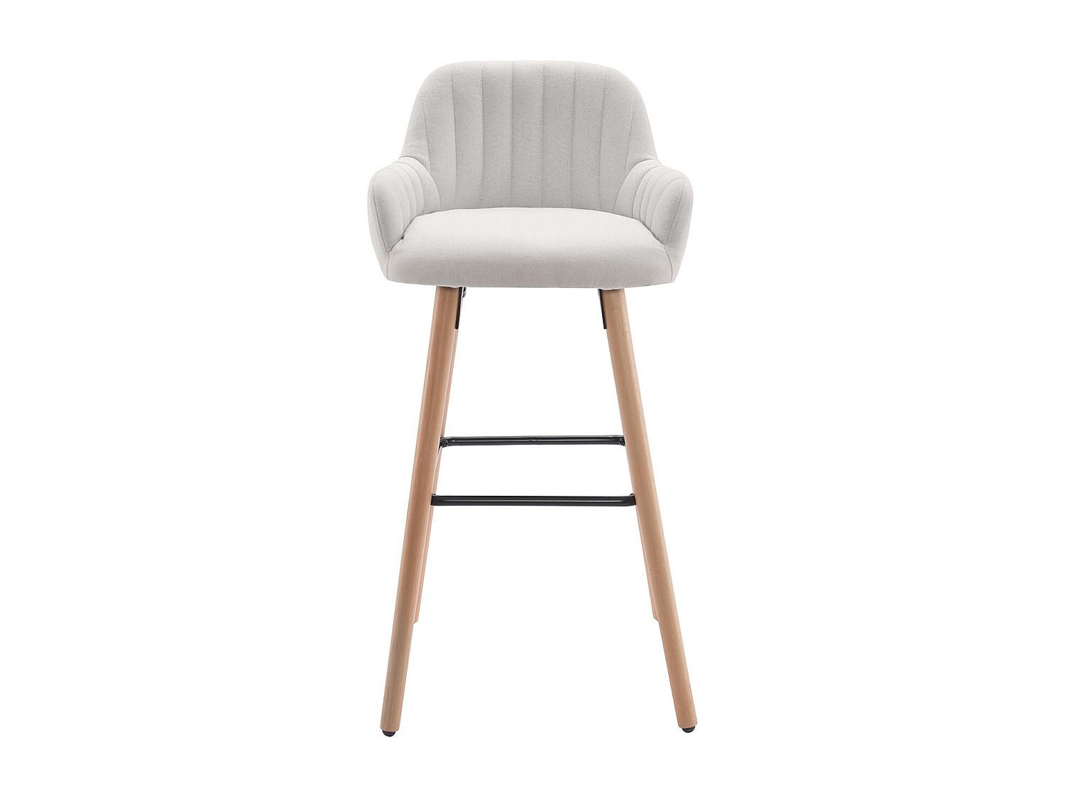 BARHOCKER - 47 cmcm x 52 cmcm - Stoff - Cremefarben - ELEANA - Creme, Textil (47/98/52cm) - Vente-Unique