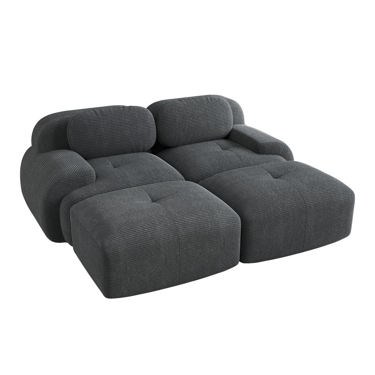 SOFA 2-Sitzer 208/178/75 cm Grau - Grau, Textil (178/75/208cm)