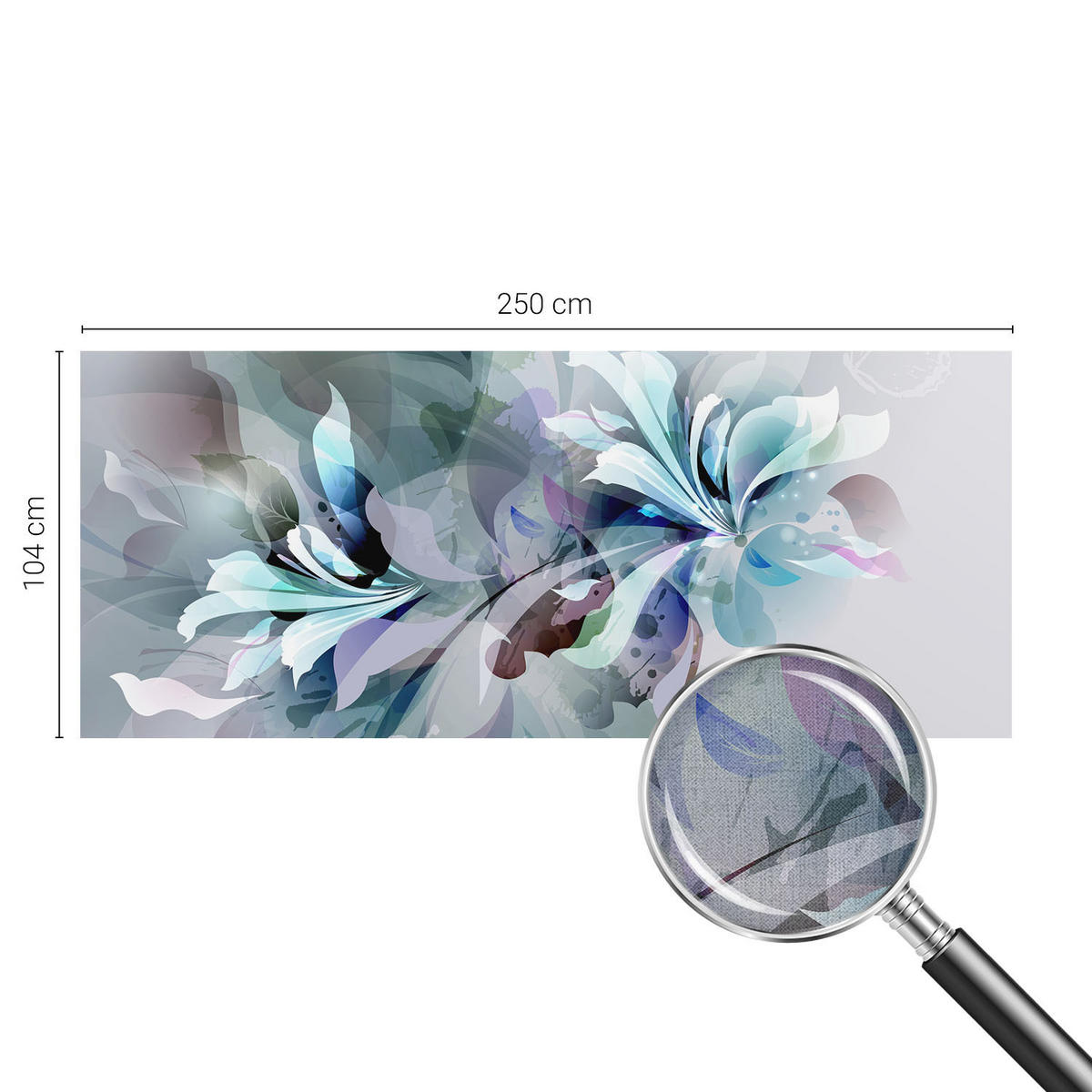 FOTOTAPETE 250x104 cm - Florale Abstraktion - Grün, Textil (250/104cm) - Wallfluent
