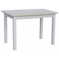 KOMA Esstisch KM440761 aus massivem Kiefernholz, 100 × 70 cm, Weiß / Unbehandelt - Weiß, Holz (70/75/100cm) - Koma