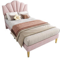 POLSTERBETT aus Samt 90x200 cm Rosa mit verstellbarem Kopfteil und Lattenrost - Rosa, Textil (90/200cm) - IVMEU