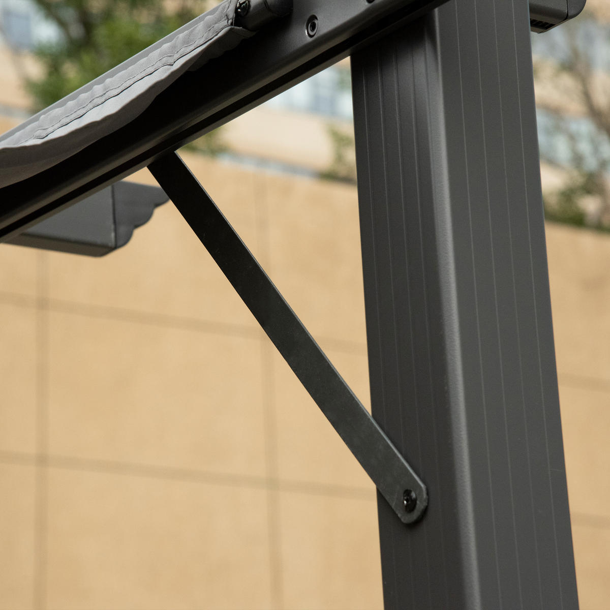 PERGOLA aus Aluminium 300x300x223 cm in Dunkelgrau mit Schiebedach - Dunkelgrau, Metall (300/223/300cm) - Modfu