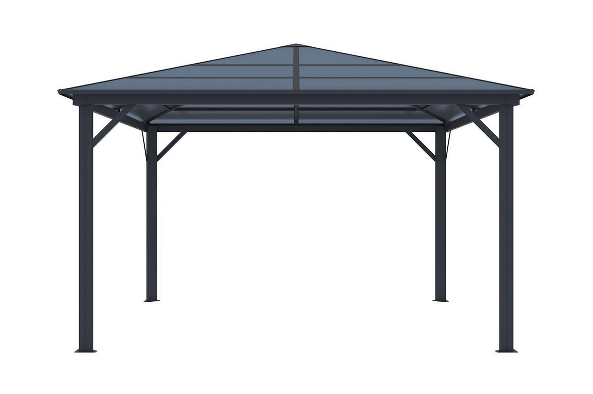 PAVILLON Grace Anthrazitgrau 3,5m x 3,5m - Grau, Metall (360/262/360cm) - Cazeboo