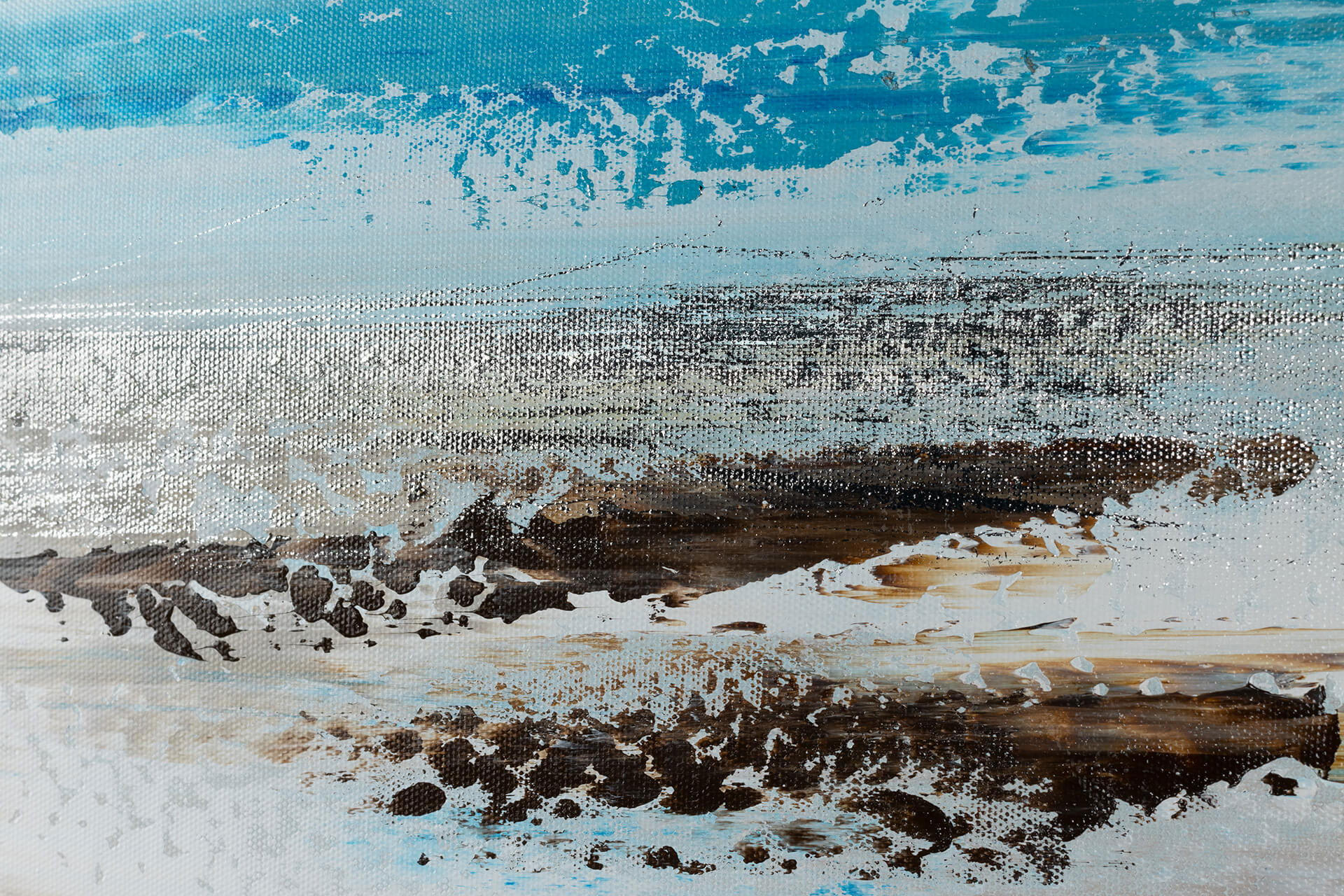 ÖLGEMÄLDE 140/70 cm - Blau/Grau, Holz/Textil (2.2/70cm) - KUNSTLOFT