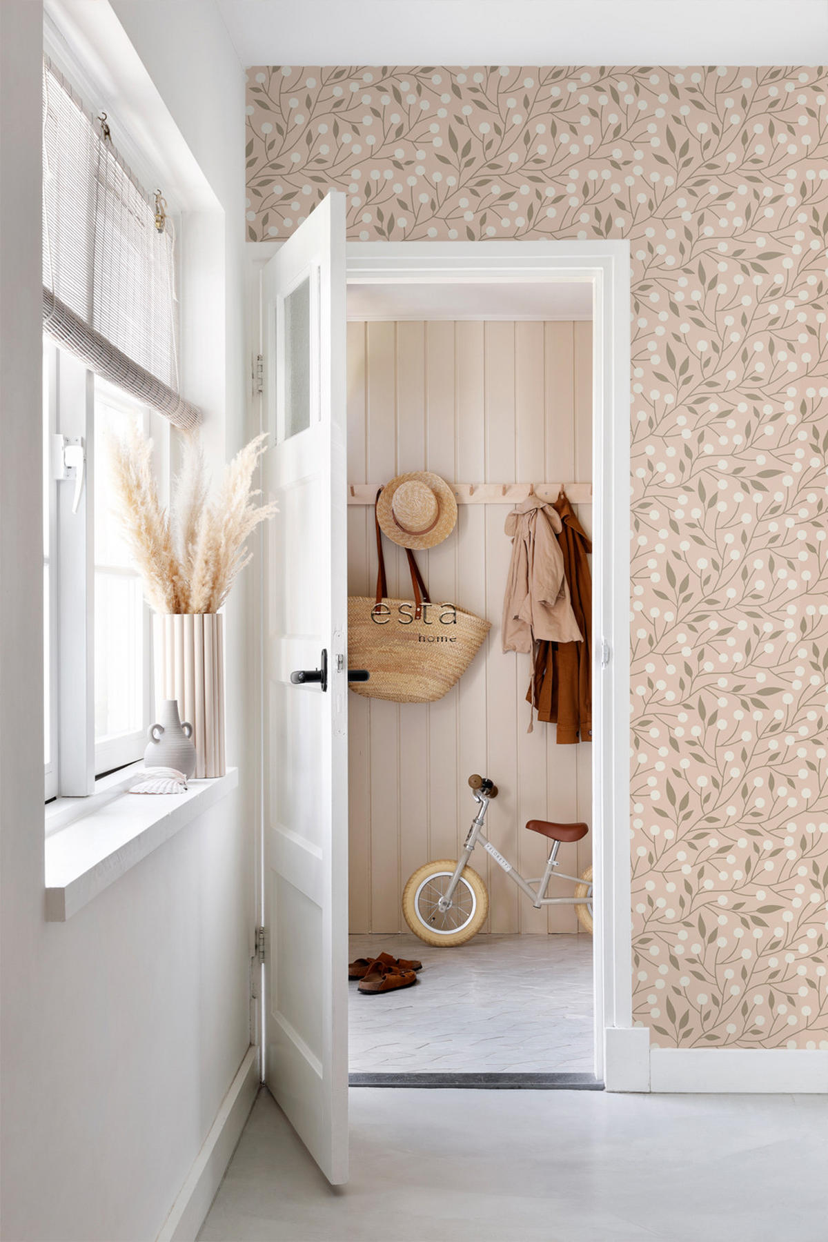 TAPETE Blumenmuster 50 x 900 cm - Pink, Papier (50/900cm) - ESTAhome