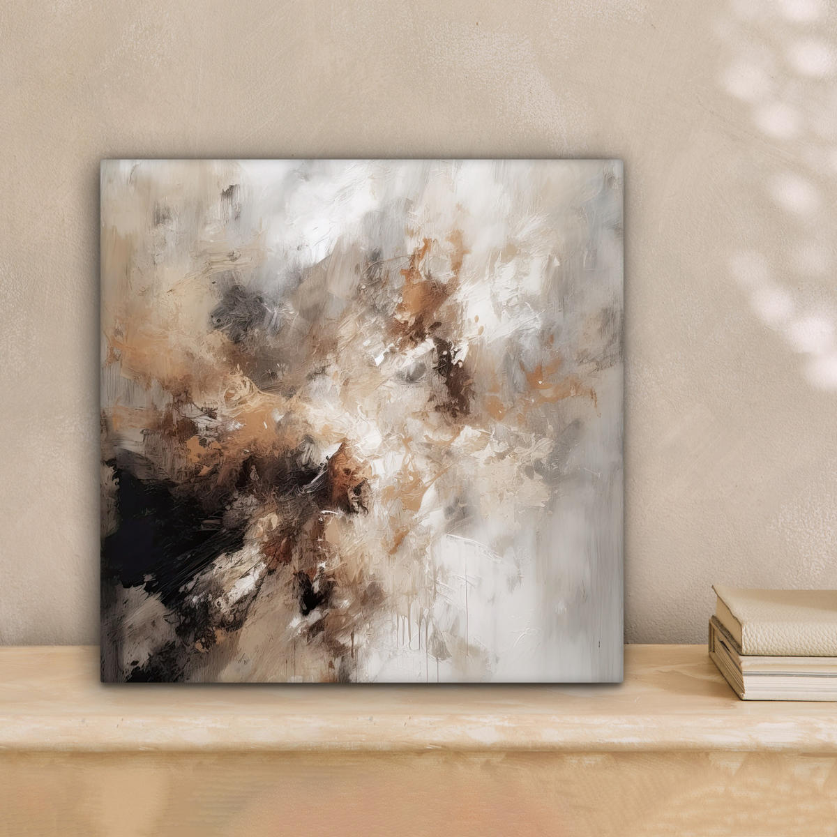 LEINWANDBILD - Farbe - Abstrakt - Beige - Kunst - 20x20 - Wandbilder - Greige, Textil (20/20cm) - MuchoWow