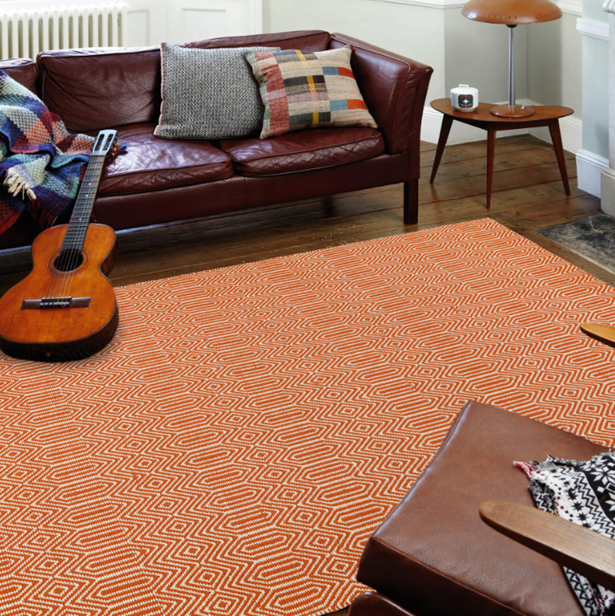 TEPPICH handgewebt Berber Wolle & Baumwolle SILWAN Orange 100 x 150 cm - Orange, Naturmaterialien (100/150cm) - Novatrend