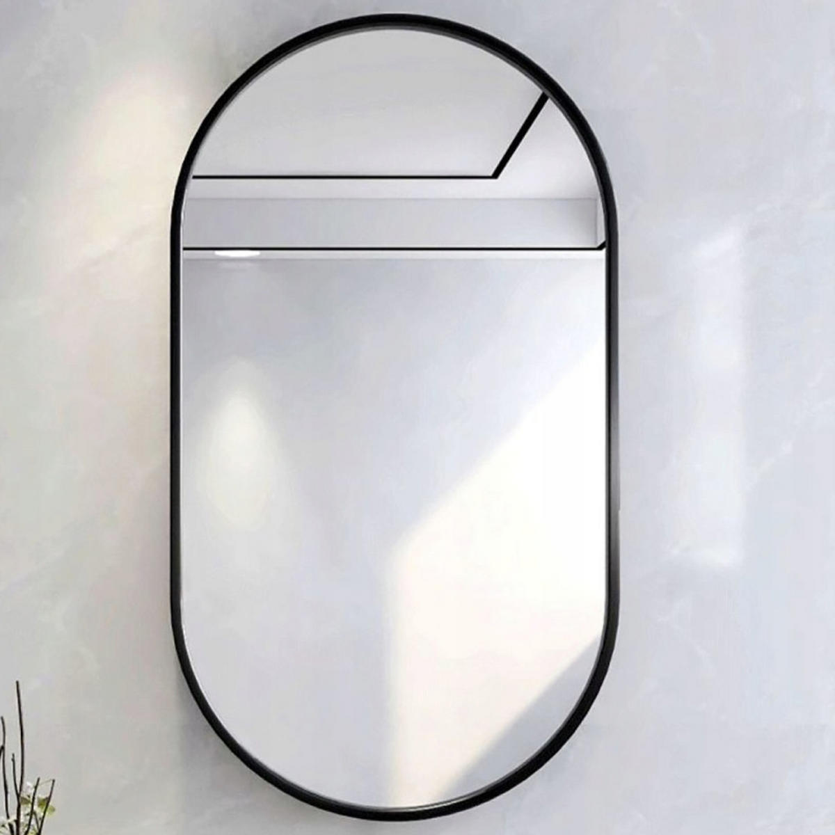 WANDSPIEGEL schwarz 75/40 cm - Schwarz, Glas (40/75/5cm) - MUVU