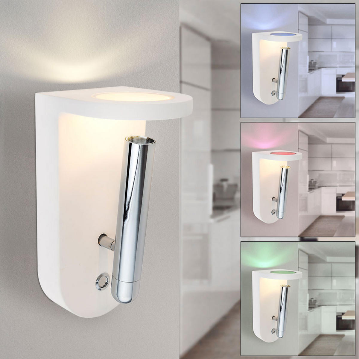 LED WANDLEUCHTE Christine Weiß - Weiß, Metall (10.5/22/12cm) - Globo Lighting