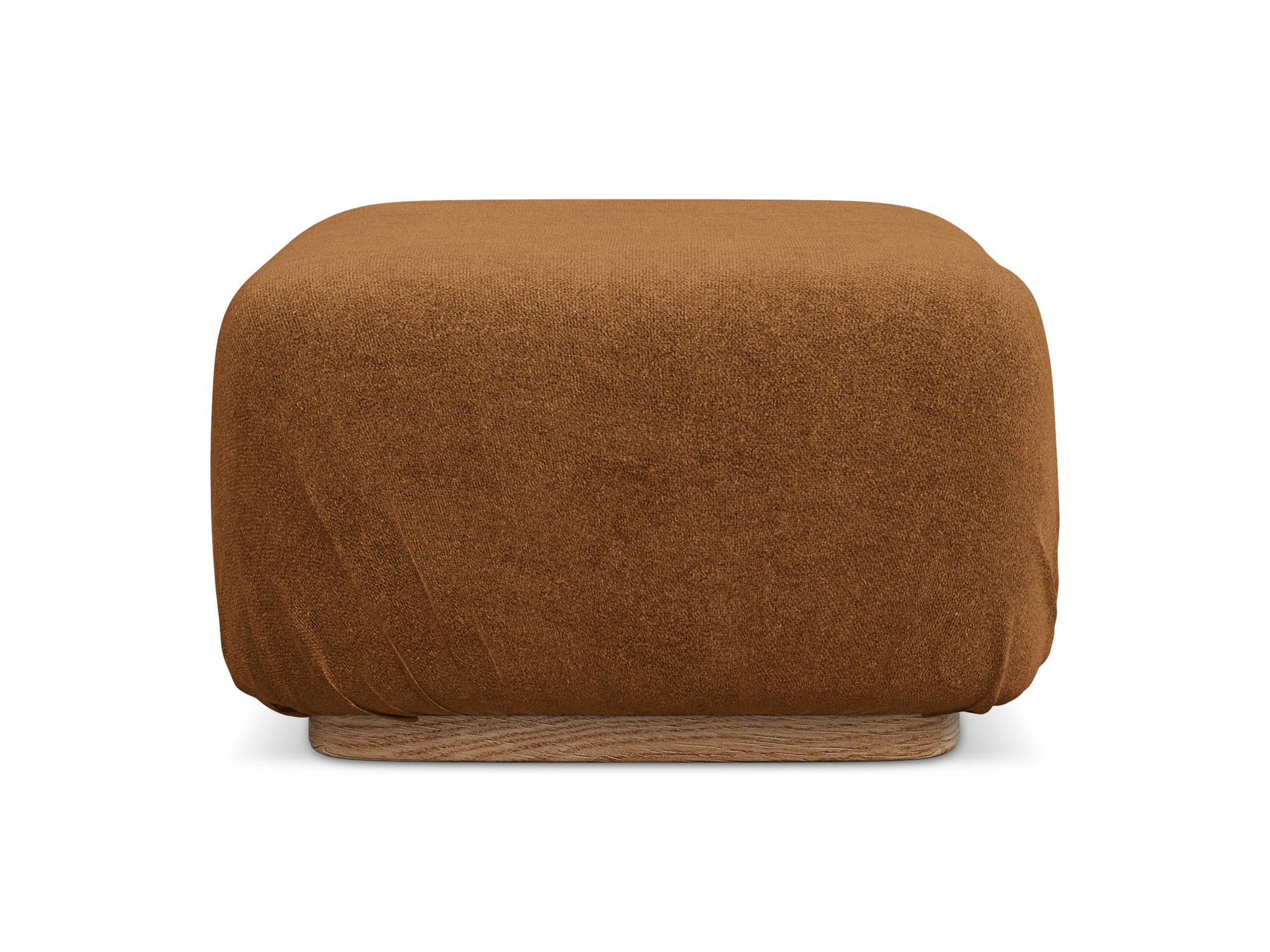 POUF Bouclé Stoff Orange - Pink/Terra cotta, Holz/Textil (83/95/41cm) - Makamii