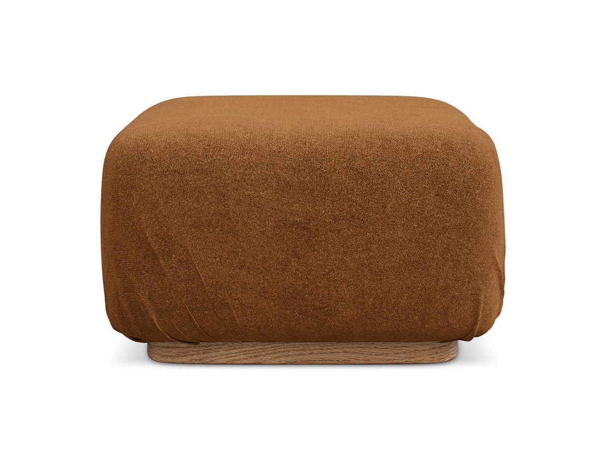 POUF Bouclé Stoff Orange - Pink/Terra cotta, Holz/Textil (83/95/41cm) - Makamii