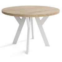 TISCH Weiß Sonoma Eiche Rund 90 cm - Multicolor/Weiß, Holzwerkstoff (90/90/76cm) - Sepro Meble