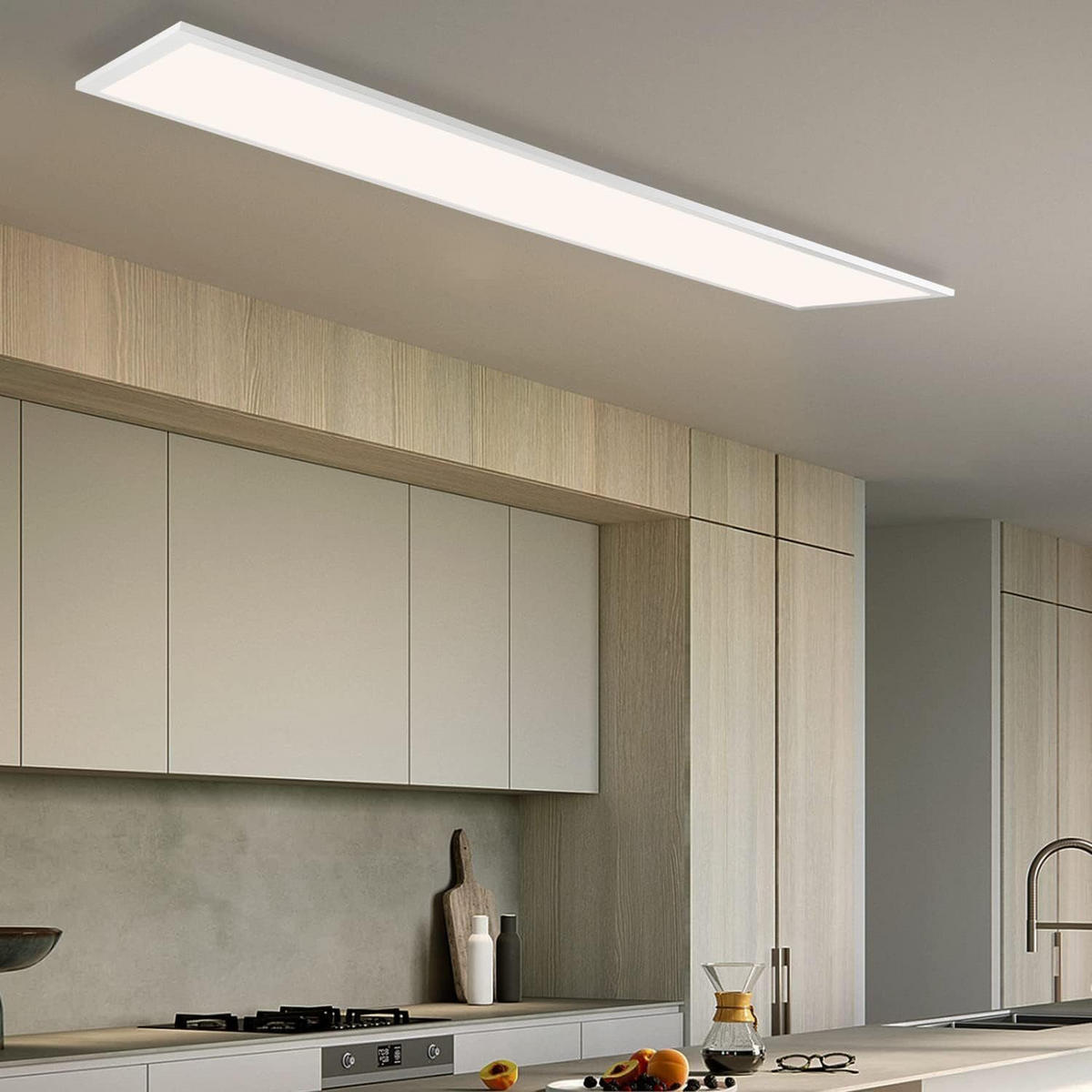 LED-DECKENLEUCHTE Nelly 120/30/1 cm - Weiß, Metall (120/30/1cm) - Nettlife