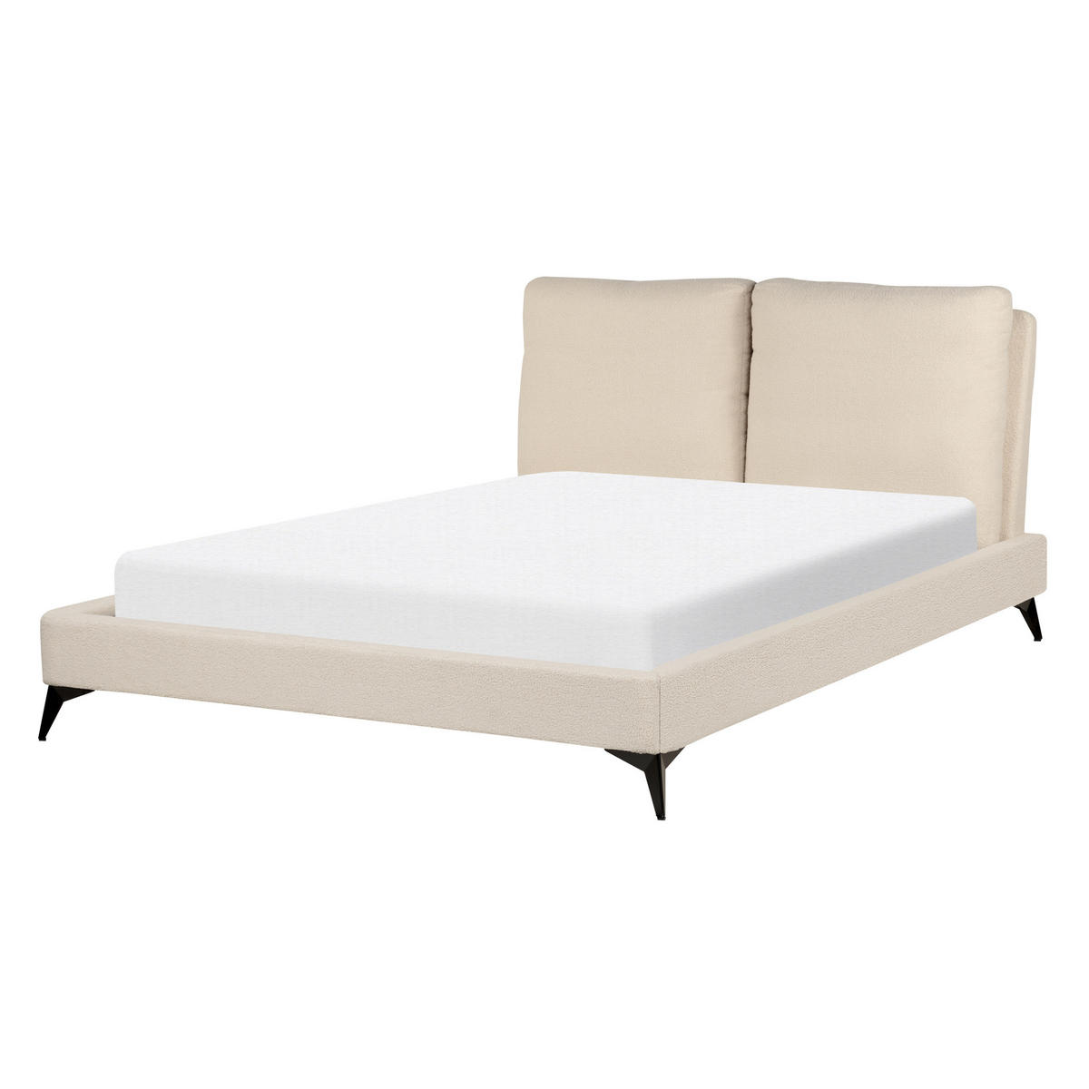 POLSTERBETT 140/200cm Helles Beige Melle - Beige, Textil (140/200cm) - Beliani