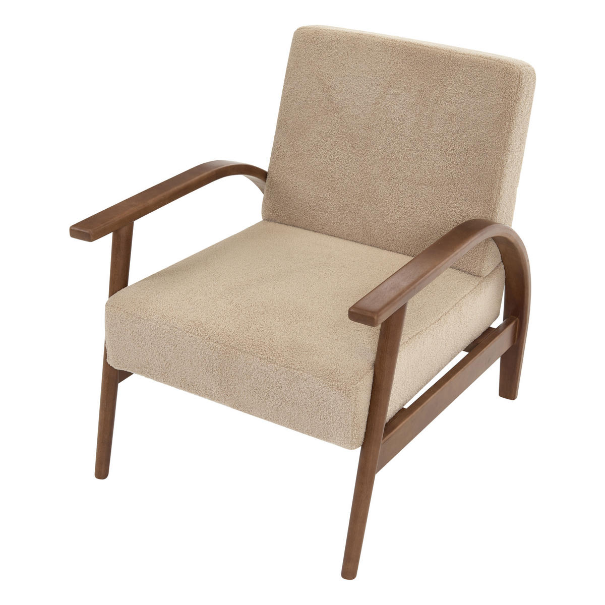 SESSEL Bouclé Sandbeige Skara - Sandfarben/Beige, Textil (70/83/88cm) - Beliani