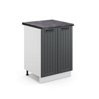 KÜCHENUNTERSCHRANK Fame-Line Anthrazit Landhaus 60 cm, AP Anthrazit - Dunkelgrau/Anthrazit, Holzwerkstoff (60/82/60cm) - Vicco