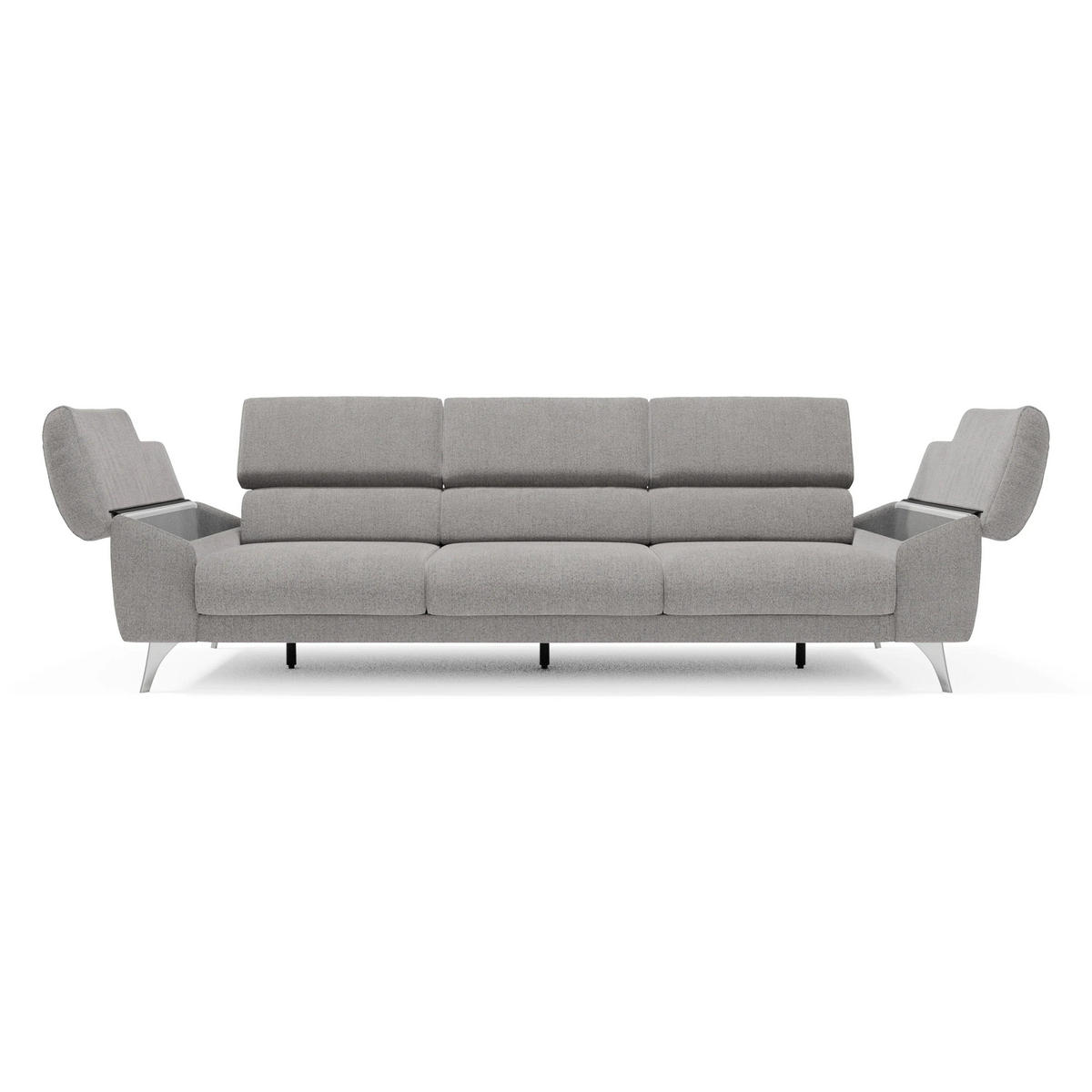 LINEARSOFA Donatello - Grau, Metall (265/76/102cm) - Divani.store