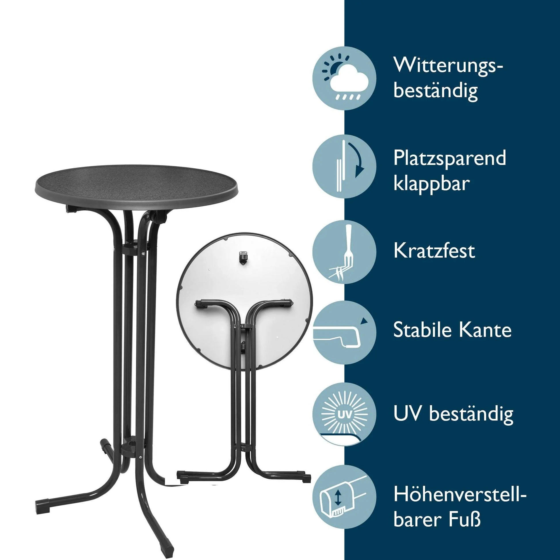 Thumbnail - Beautissu  Stehtisch, Weiß, Metall, Rundform,Rund, 60x110x60 cm, Esszimmer, Tische, Stehtische