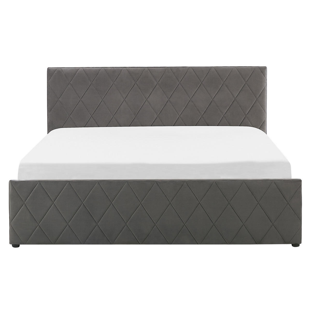 BETT mit Stauraum 160x200 cm Grau Rochefort - Grau, Textil (160/200cm) - Beliani