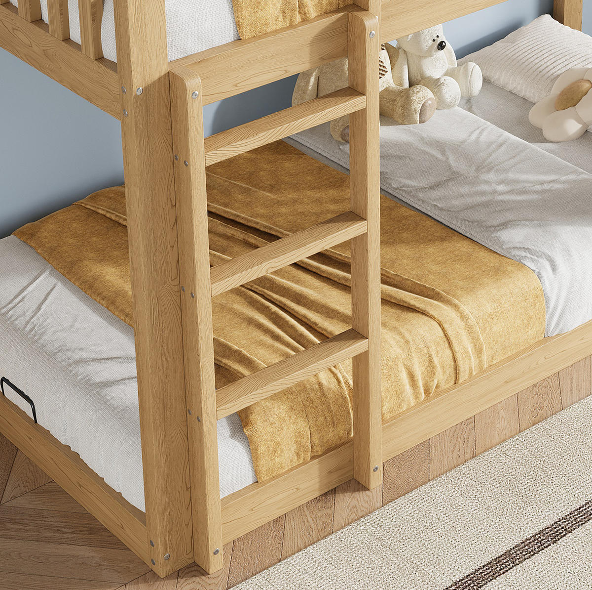 ETAGENBETT in Hausform 90x200 cm Kiefer und MDF Natur - Naturfarben, Holzwerkstoff (90/200cm) - Beauniv