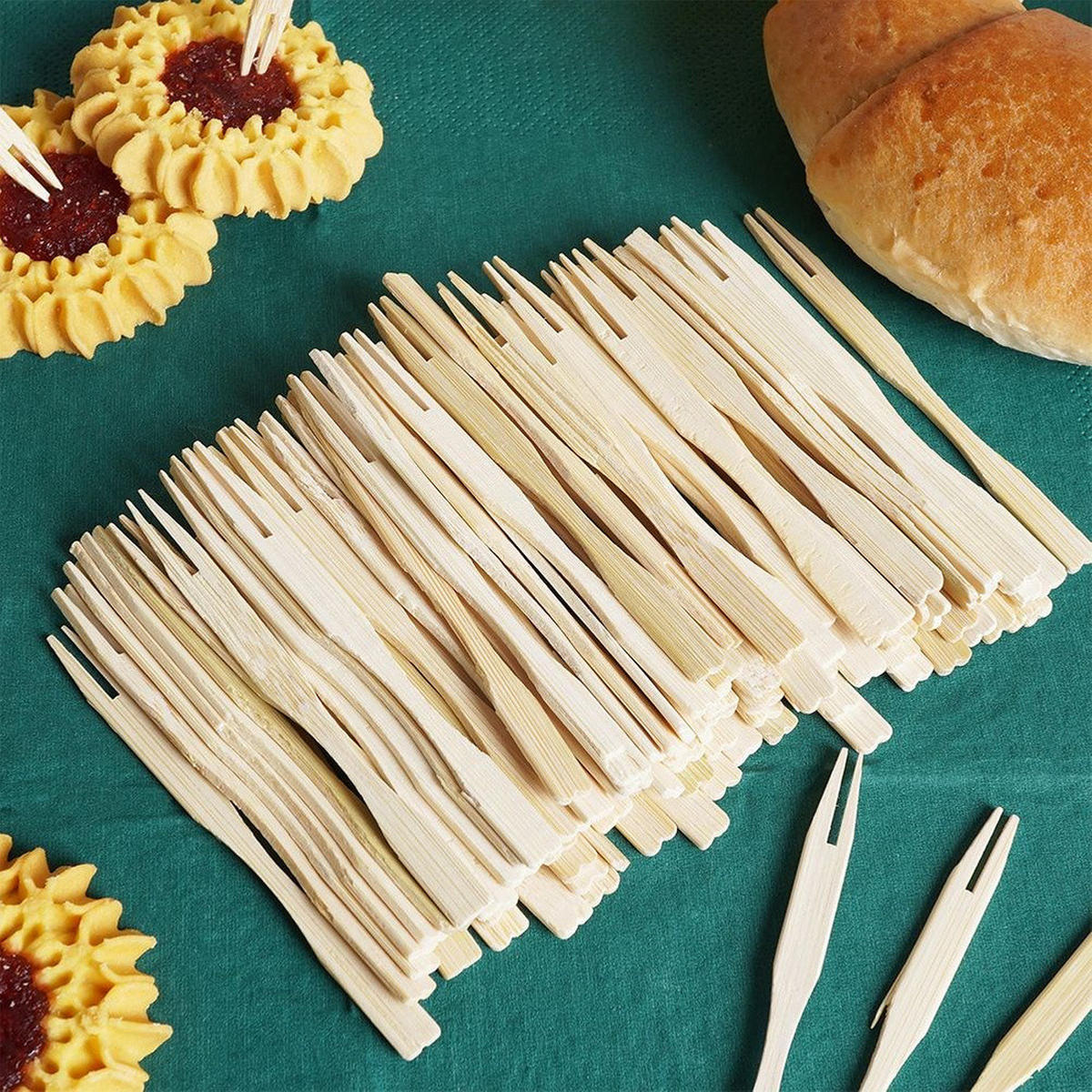 SNACKGABELN Bambus 100 Stück. - Kirschbaumfarben, Holz (9cm) - Excellent Houseware