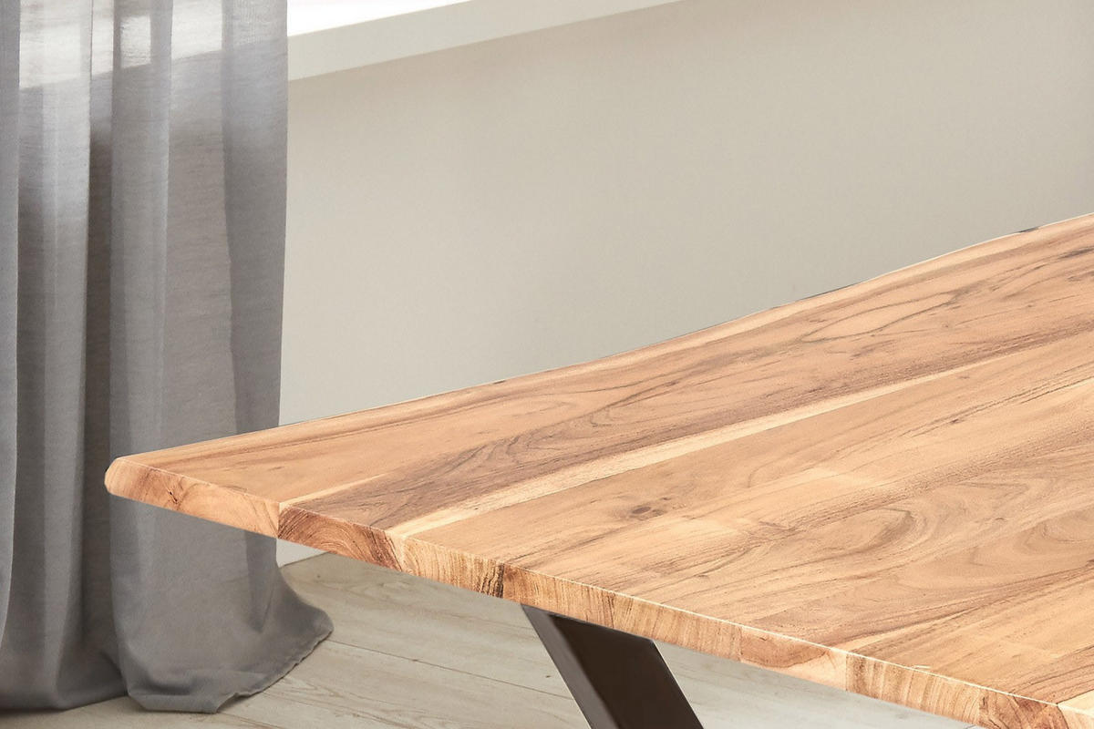 ESSTISCH KASIMIR - Chromfarben/Edelstahlfarben, Holz/Metall (80/120/77cm) - SAM