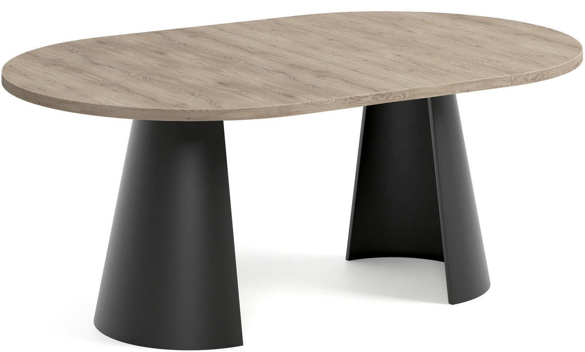 TISCH Schwarz ALMA Ausziehbar 120/196 cm - Eichefarben/Schwarz, Holzwerkstoff (2/120/76cm) - Sepro Meble